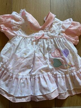 Vintage Pink & Pastel Heart Kids Casual Dress